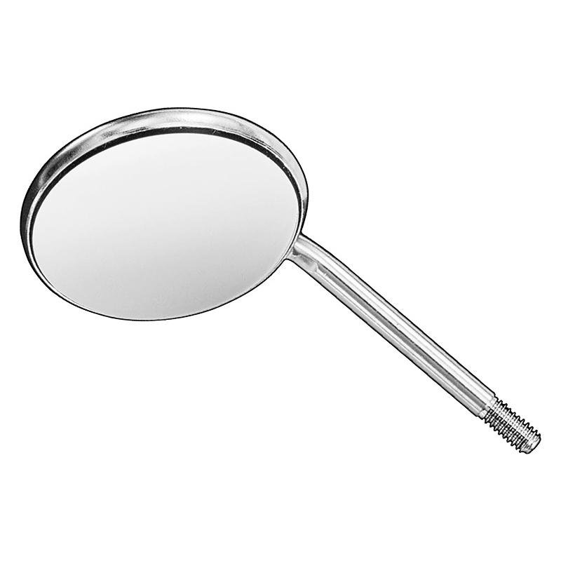 Mouth Mirrors, Plane, Rhodium, Sz.4, 12 Ea