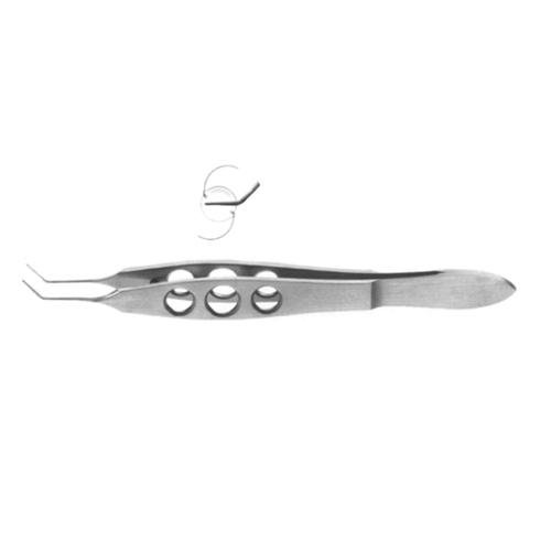 Livernois Iol Holding Forcep Curved - Highly Polished Round Jaws For Holding Soft Iols 10 Cm - 4
