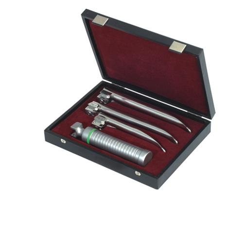 Coronaâ„¢ Premium Fiber Optic Miller Laryngoscope Set With Battery Handle (SKS-SUR-0842)
